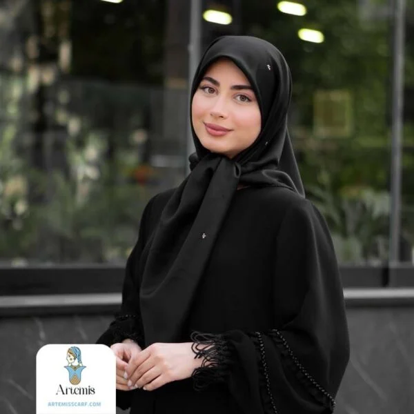 روسری ابریشم اعلای نگین دار - تصویر 2