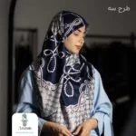 روسری ابریشم طرح دار - تصویر 4