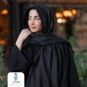 شال کشمیر مشکی طرح گس