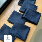 شال سورمه ای کشمیر طرح برند - تصویر 13