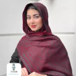 شال کشمیر زرشکی طرح CK - تصویر 3