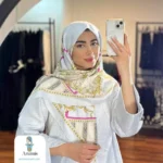 روسری ابریشم ژاکارد طرح دار - تصویر 3