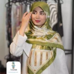 روسری ابریشم ژاکارد طرح دار - تصویر 2