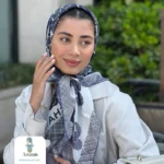 روسری ابریشم قواره 90 طرح شنل - تصویر 3