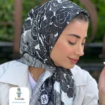 روسری ابریشم قواره 90 طرح شنل - تصویر 4