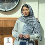 شال کشمیر دو رو طرح دیور حروف