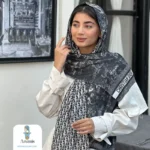 شال کشمیر دو رو طرح دیور حروف - تصویر 3