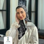 روسری ابریشم اعلا طرح توری برچ