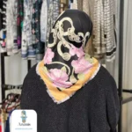 روسری ابریشم ژاکارد حاشیه سوزنی - تصویر 8