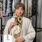 روسری ابریشم ژاکارد حاشیه سوزنی - تصویر 9