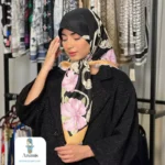 روسری ابریشم ژاکارد حاشیه سوزنی - تصویر 12