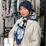 روسری ابریشم ژاکارد حاشیه سوزنی - تصویر 4