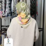 روسری ابریشم ژاکارد حاشیه سوزنی - تصویر 7