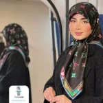 روسری ابریشم قواره 90 طرح LV - تصویر 2