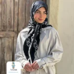 روسری ابریشم حاشیه سوزنی قواره ۱۲۰ طرح زنجیری - تصویر 7