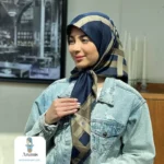 روسری قواره 90 حاشیه سوزنی ابریشم