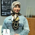 روسری قواره 90 حاشیه سوزنی ابریشم - تصویر 14