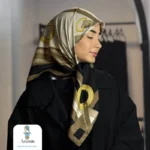 روسری ابریشم حاشیه سوزنی قواره ۹۰ - تصویر 4