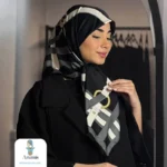روسری ابریشم حاشیه سوزنی قواره ۹۰ - تصویر 5