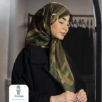 روسری ابریشم حاشیه سوزنی قواره ۹۰ - تصویر 7
