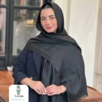 شال مشکی کشمیر طرح برند