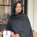 شال مشکی کشمیر طرح برند - تصویر 11