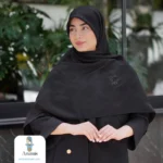 روسری مشکی طرح برند قواره 140 - تصویر 5