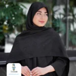 روسری مشکی طرح برند قواره 140 - تصویر 7