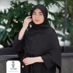 روسری مشکی طرح برند قواره 140 - تصویر 8