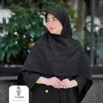 روسری مشکی طرح برند قواره 140