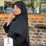 روسری کشمیر مشکی طرح مارک های متفاوت - تصویر 7