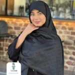 روسری کشمیر مشکی طرح مارک های متفاوت