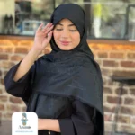 روسری کشمیر مشکی طرح مارک های متفاوت - تصویر 2